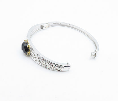 ROSS SIMON 925 Silver   Smoky Topaz Baroque Swirl Bangle Bracelet  BT3251