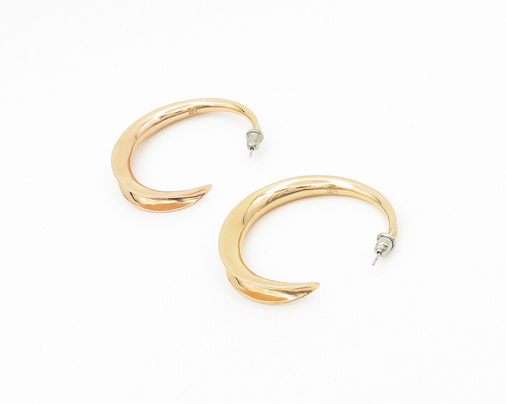 RLM STUDIO 925 Silver  Shiny Rose Gold Plated Concave JHoop Earrings  EG9229