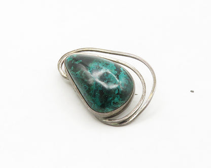 ISRAEL 925 Sterling Silver  Vintage Eilat Stone Modernist Brooch Pin  BP6665