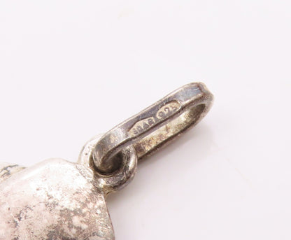925 Sterling Silver  Vintage Shiny Elephant Animal Motif Drop Pendant  PT15117