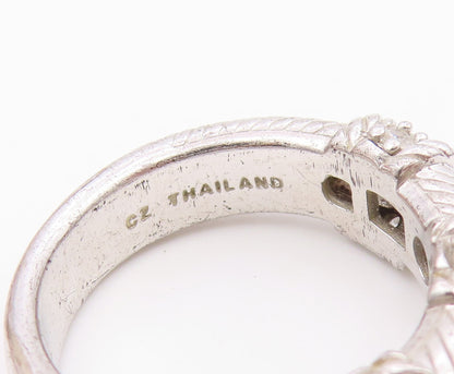 925 Sterling Silver Vintage Ring JUDITH RIPKA CZ Twisted Rope Band Sz 8 RG36515
