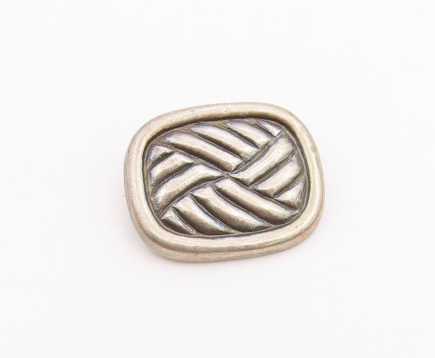 SPRATLING 925 Sterling Silver  Vintage Brutalist Rope Carve Brooch Pin BP10408