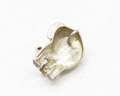 925 Sterling Silver  Vintage Petite Walking Elephant Drop Pendant  PT10092