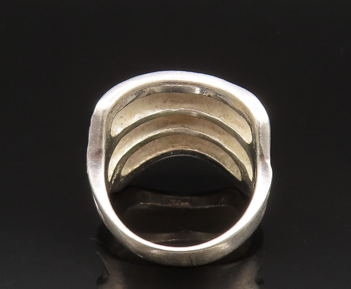 925 Sterling Silver  Vintage Unique Spiral Wire Inward Ring Sz 7.5  RG25433
