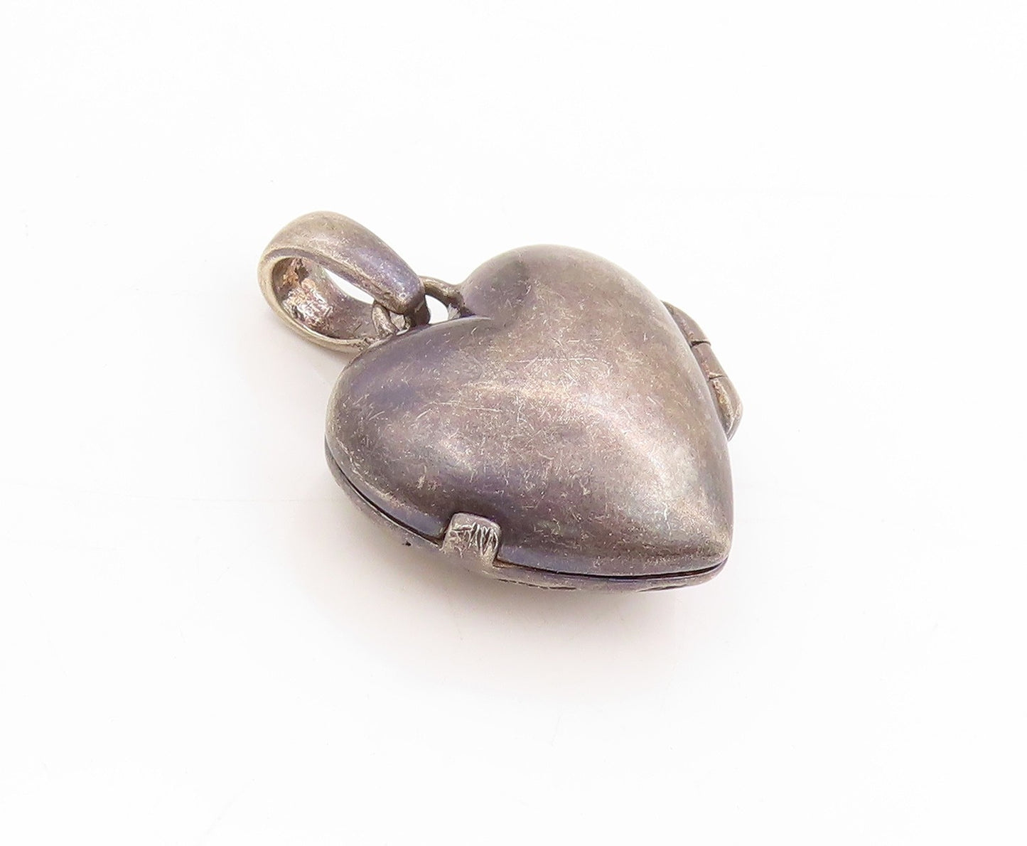 925 Sterling Silver Vintage Pendant Engraved Love Heart Locket OPENS  PT25118