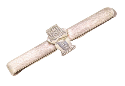 925 Sterling Silver Vintage Tie Clip Dark Tone Carved Trible Man  TR3836