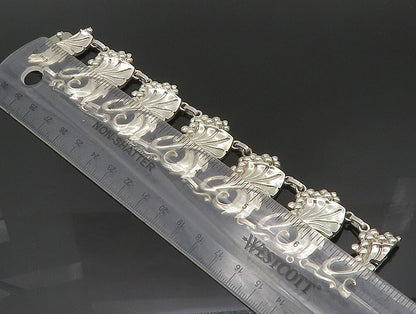 VIKINGCRAFT 925 Silver  Vintage Shiny Leaf Vine & Grapes Bracelet  BT9357