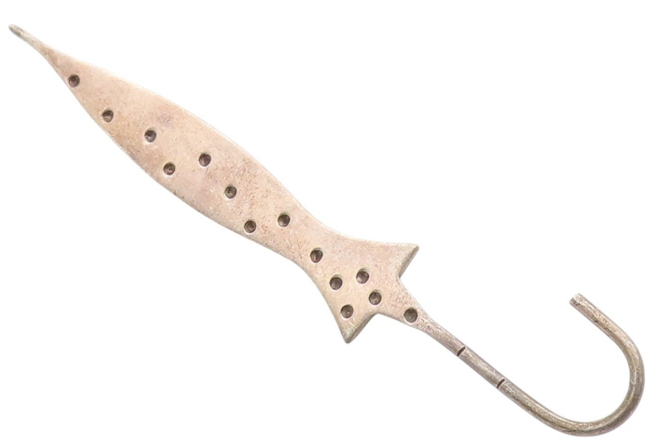 925 Sterling Silver Vintage Brooch Antique Polka Dot Umbrella  BP11730