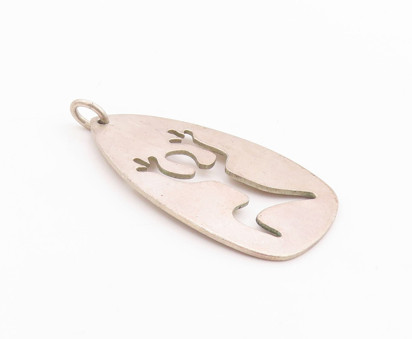 925 Sterling Silver Vintage Pendant Minimalistic Running Human Cutout PT24685