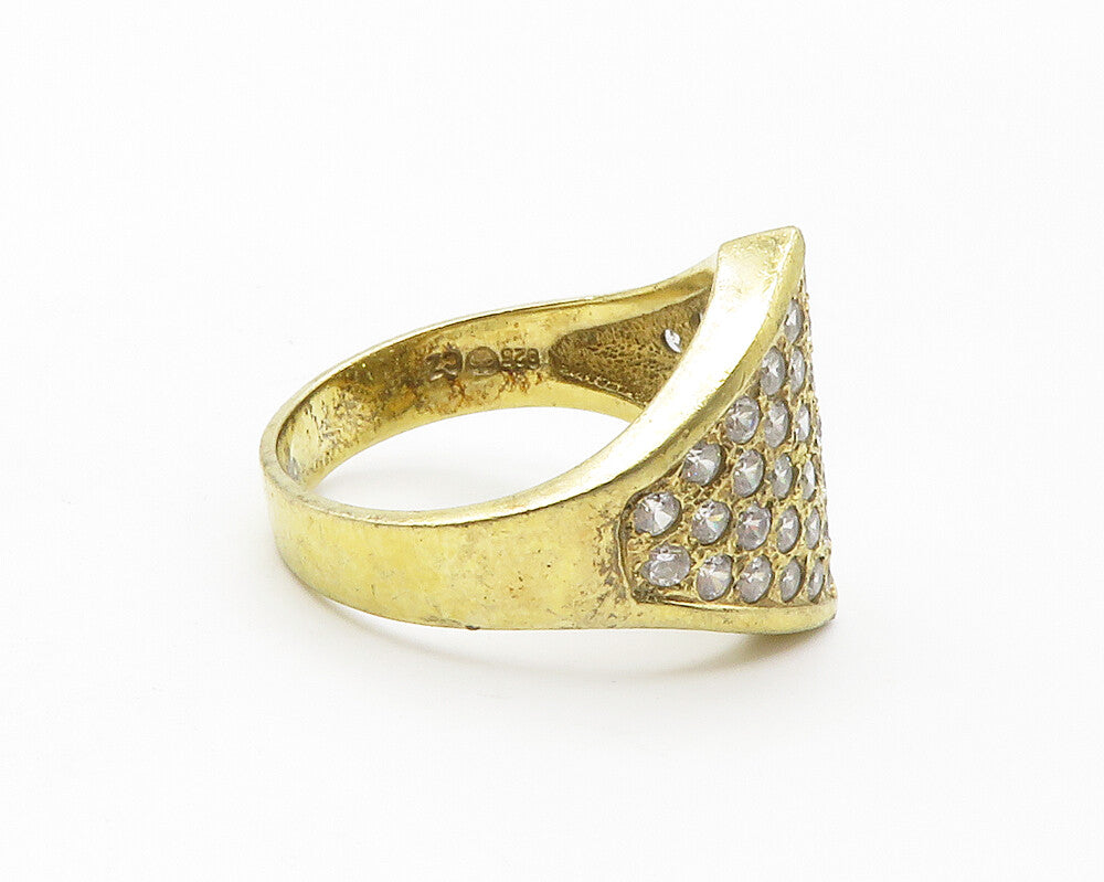 925 Sterling Silver  Cubic Zirconia Encrusted Cocktail Ring Sz 8.5  RG14497