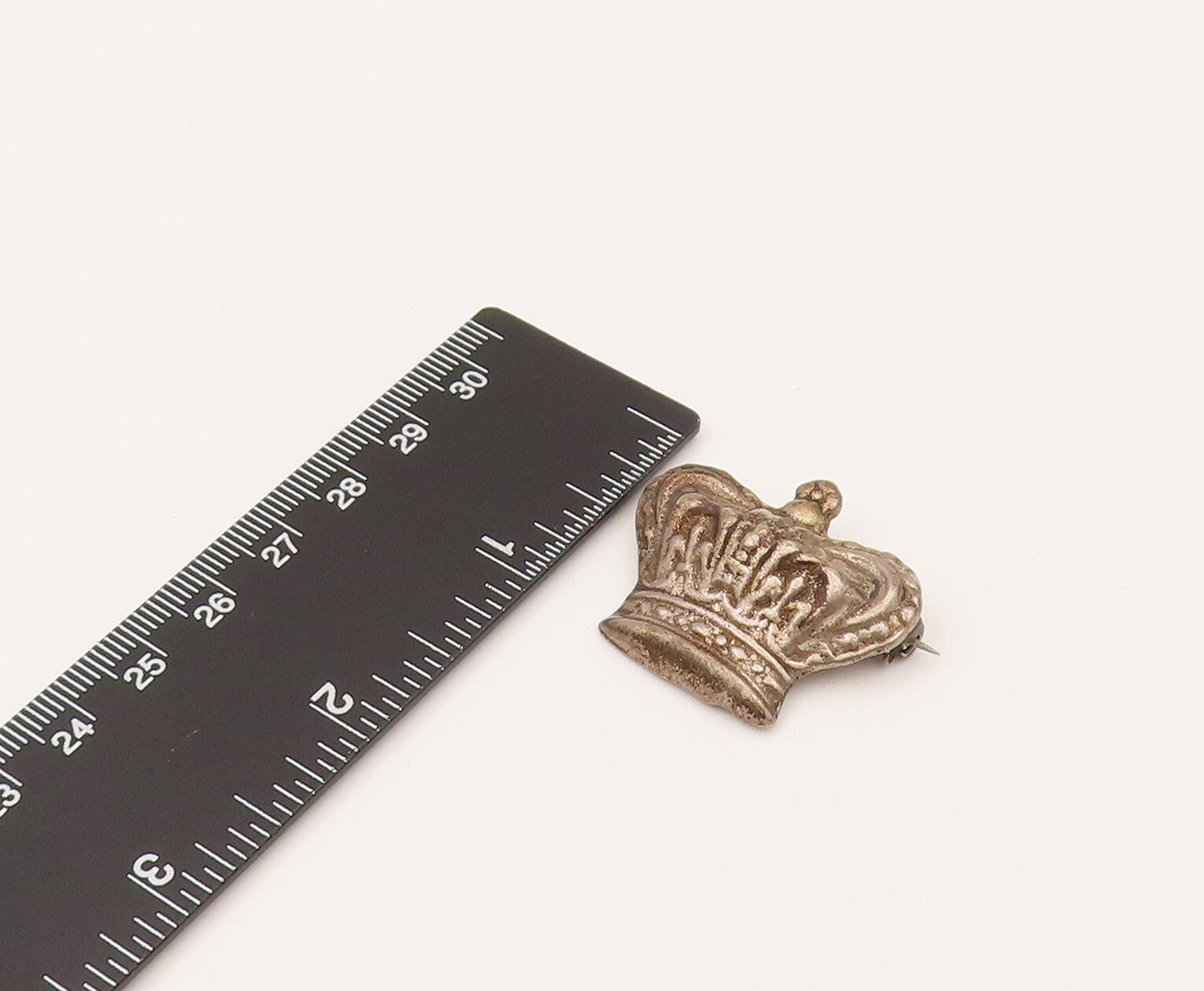 925 Sterling Silver Vintage Antique King Queen Royal Crown Brooch Pin BP10198