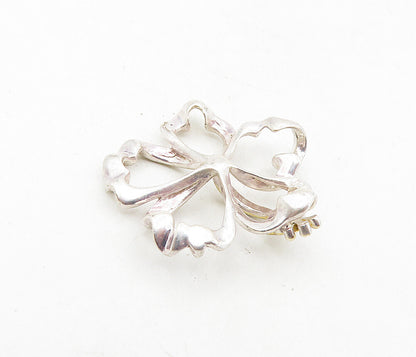 925 Sterling Silver  Vintage Petite Topaz Accented Open Flower Pendant  PT6472