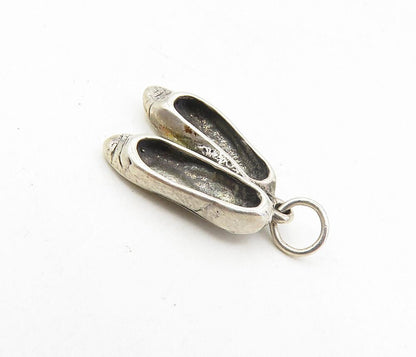 925 Sterling Silver  Vintage Petite Ballet Slipper Motif Drop Pendant  PT6401