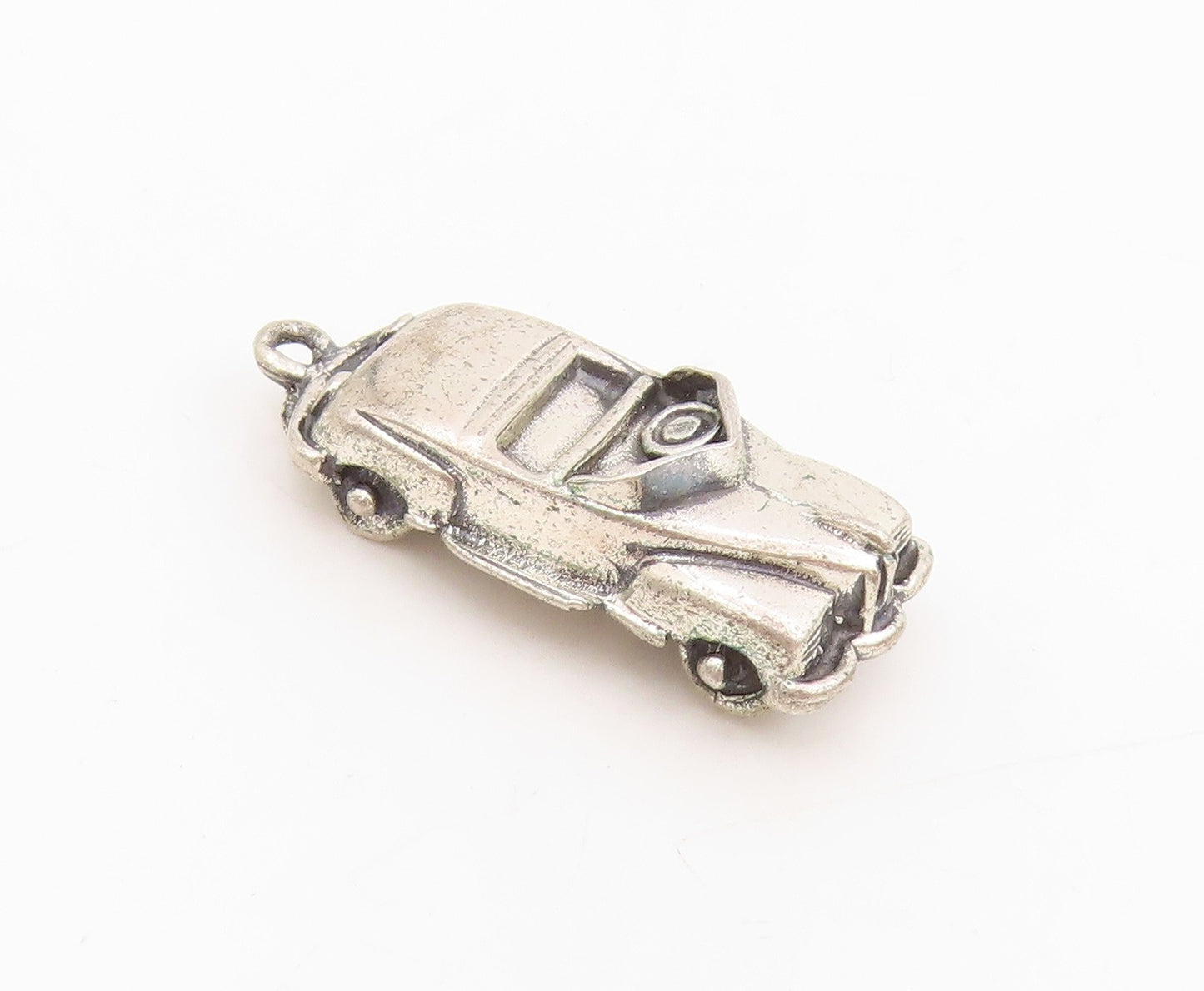 925 Sterling Silver Vintage Pendant Retro Convertible Sports Car Charm  PT25511
