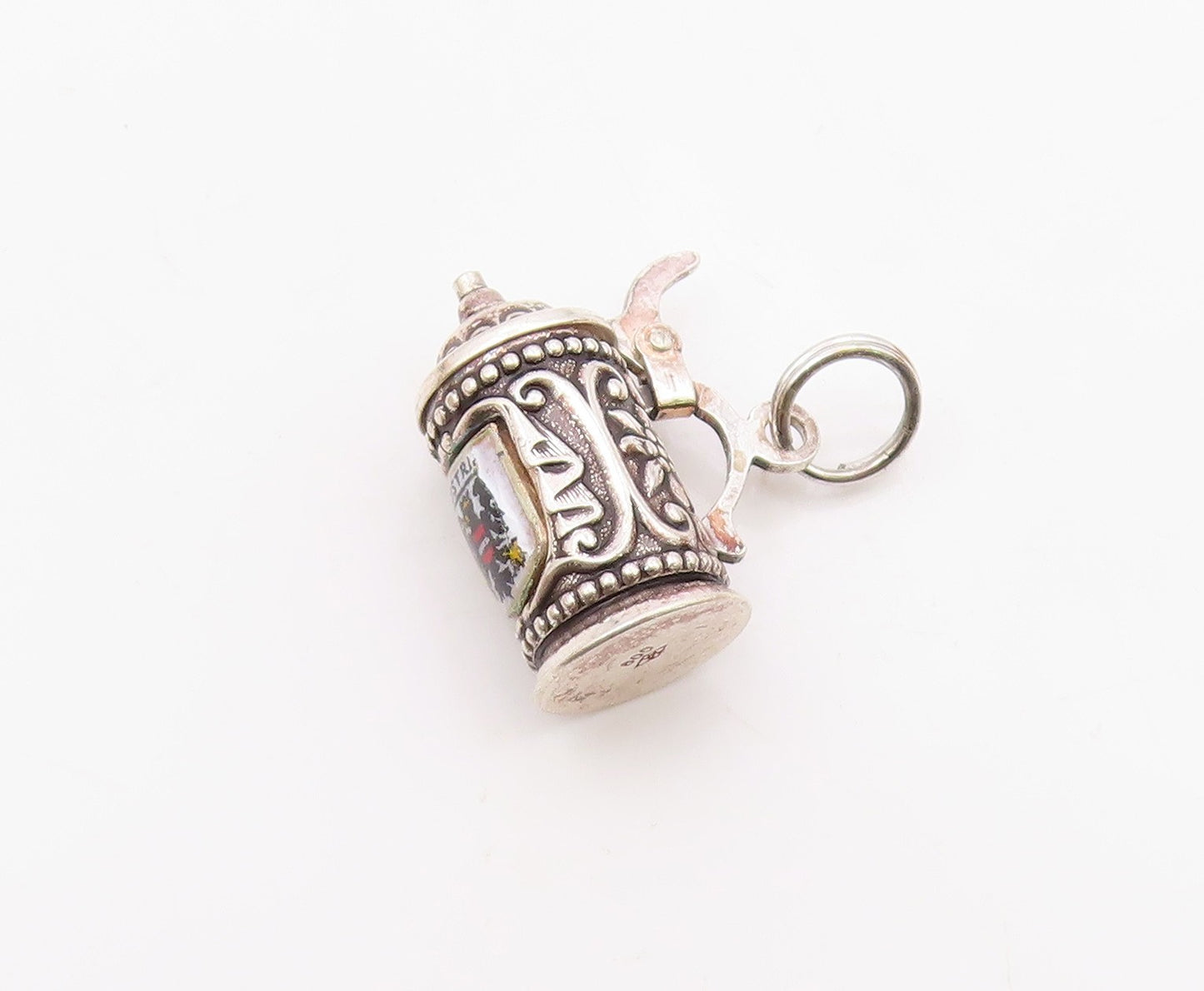 EUROPEAN 925 Silver  Vintage Petite German Style Beer Mug Pendant  PT19351