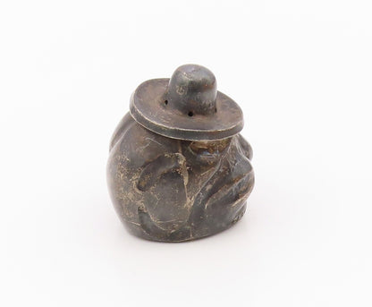 MEXICO 925 Sterling Silver Vintage Antique Puffy Man Salt Shaker  TR2970