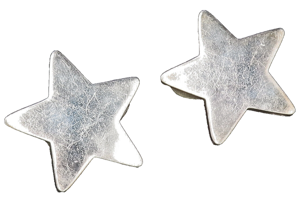 BRENDA SCHOENFELD 925 Sterling Silver Vintage Star Non Pierced Earrings  EG11756