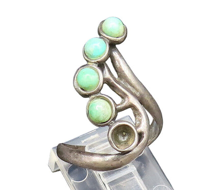 ISRAEL 925 Sterling Silver  Vintage Branch Swirl Turquoise Ring Sz 6  RG24815