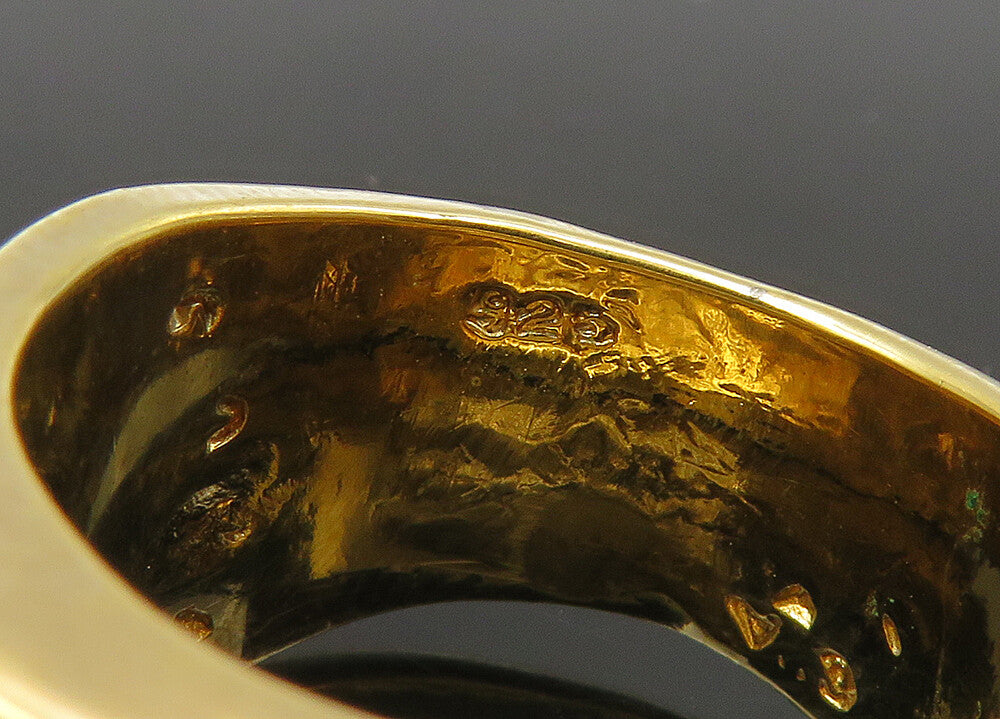 925 Sterling Silver  Vintage Shiny Two Tone Twist Band Ring Sz 8  RG22173