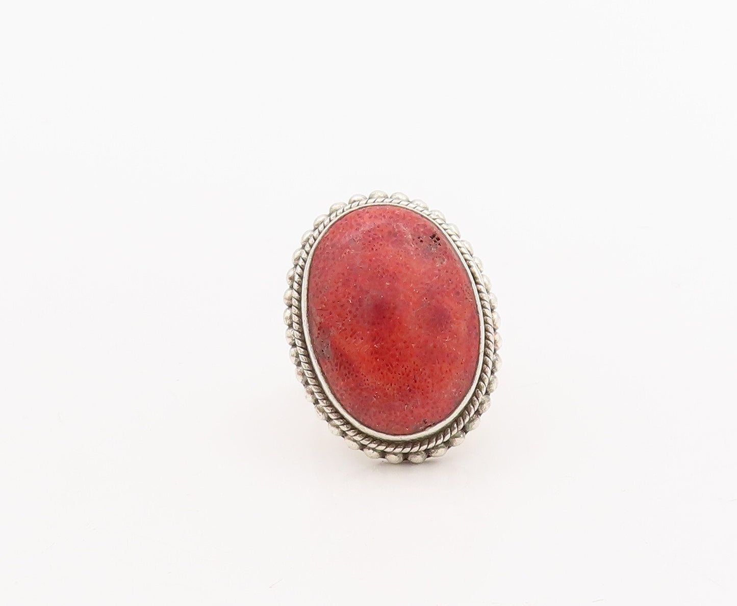 925 Sterling Silver Vintage Ring DOUG PAULUS Large Orange Gemstone Sz 8  RG29138