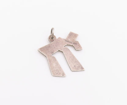 925 Sterling Silver Vintage Pendant Classic Textured Chai Hebrew Charm  PT26377