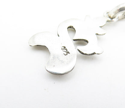 925 Sterling Silver  Vintage Love Heart Om Spiritual Symbol Pendant  PT5448