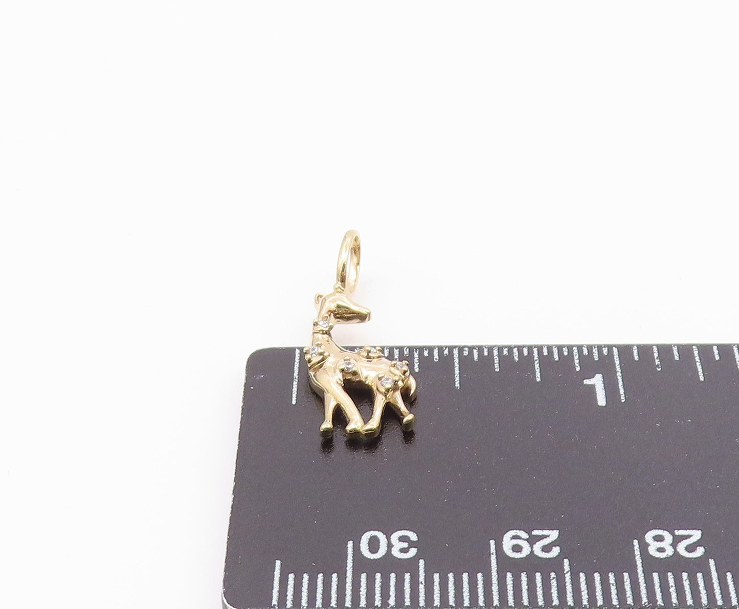 925 Sterling Silver   Petite Topaz Shiny Gold Plated Giraffe Pendant  PT12802