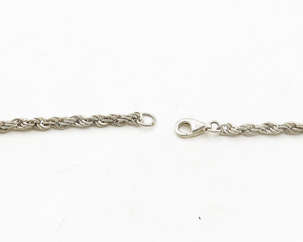 925 Sterling Silver  Vintage Floral Leaf Vine Twist Chain Necklace  NE3227