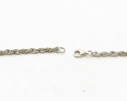 925 Sterling Silver  Vintage Floral Leaf Vine Twist Chain Necklace  NE3227