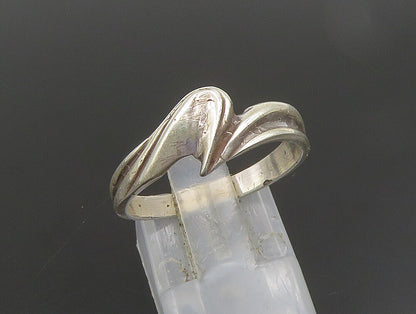925 Sterling Silver  Vintage Fluted Wave Curved Band Ring Sz 9  RG24766