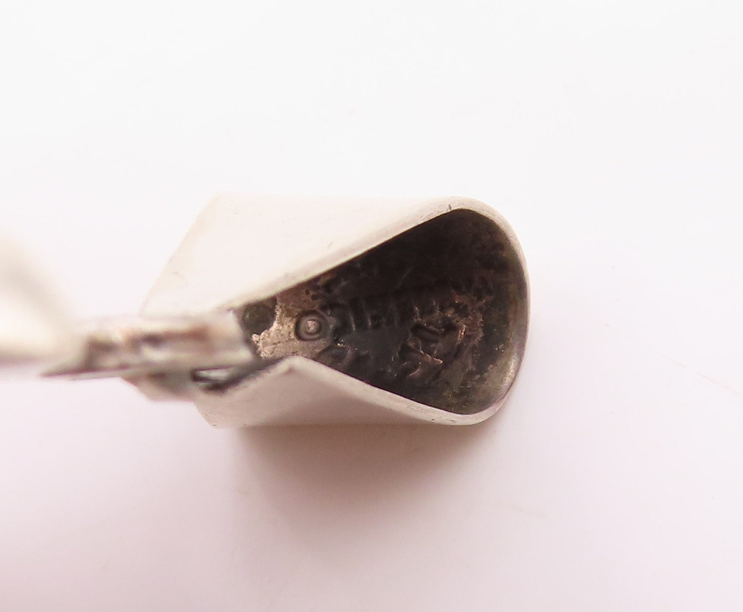MEXICO 925 Sterling Silver  Vintage Black Onyx Square Dome Pendant  PT10450