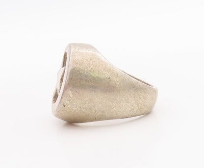 925 Sterling Silver Vintage Ring Solid Cutout Half Moon & Star  Sz 10  RG29006
