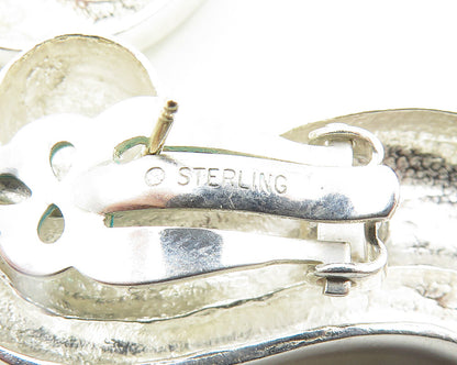 925 Sterling Silver & 14K GOLD  Vintage Shiny Swirl Drop Earrings  EG5474