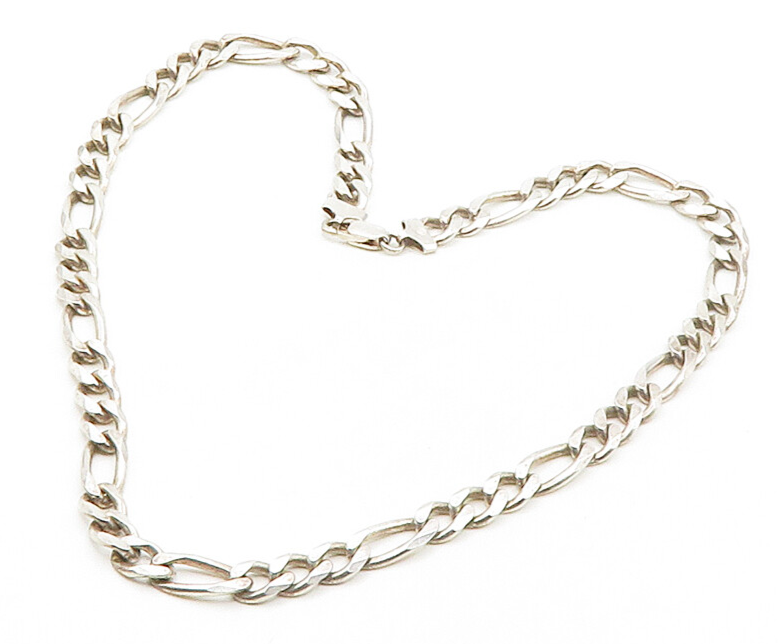 925 Sterling Silver  Vintage Shiny Minimalist Curb Link Chain Necklace  NE2639