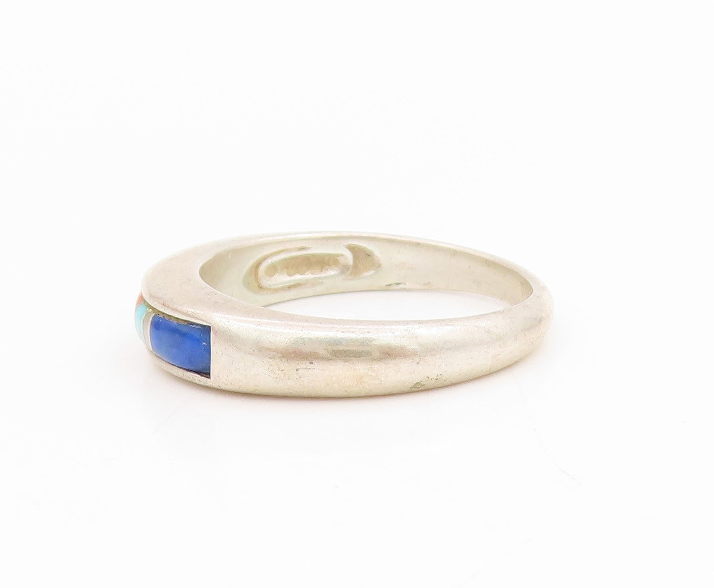 925 Sterling Silver Vintage Ring CAROLYN POLLACK Multi Gemstone  Sz 8  RG34385