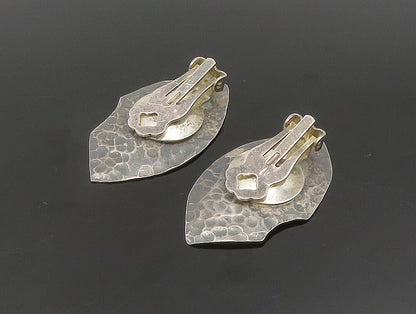 925 Sterling Silver Vintage Posing Deer Hammered Non Pierced Earrings EG11651