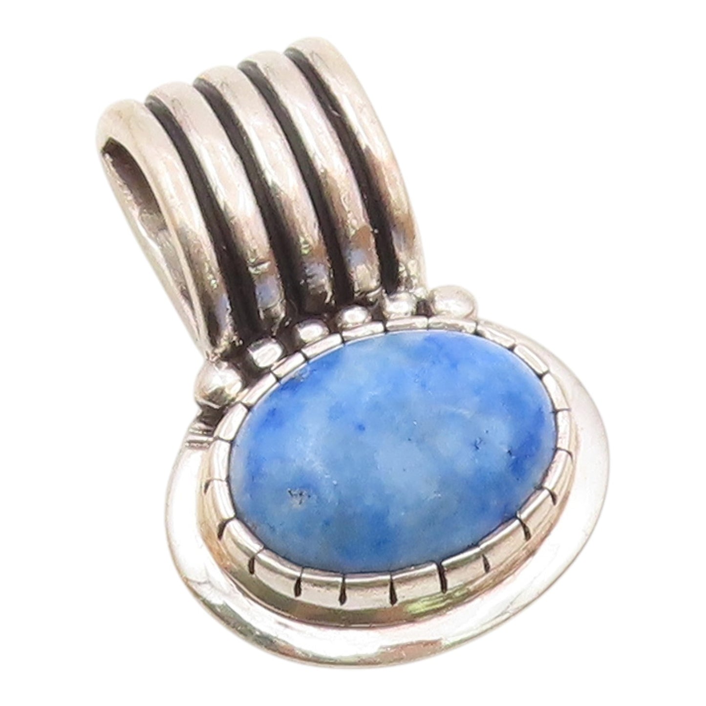 CAROL FELLEY 925 Silver  Vintage Cabochon Cut Lapis Lazuli Pendant  PT19839