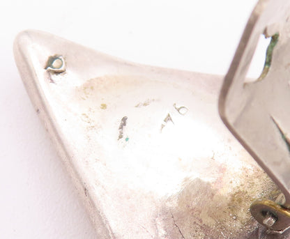 925 Sterling Silver Vintage Earrings Designer Puffed Ice Cream Effect  EG12921