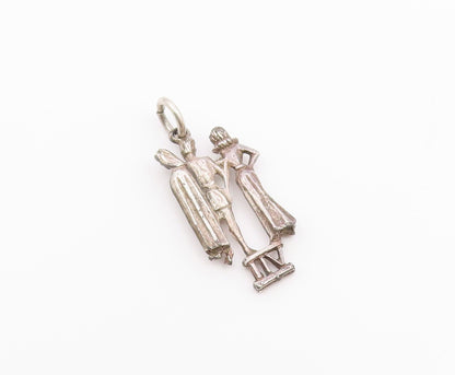 925 Sterling Silver  Vintage Seventh Commandment Religious Pendant  PT16731