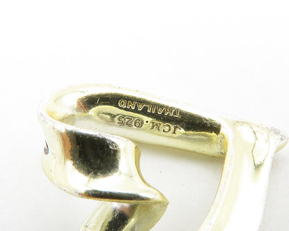 925 Sterling Silver  Vintage Shiny Open Love Heart Ribbon Pendant  PT11368