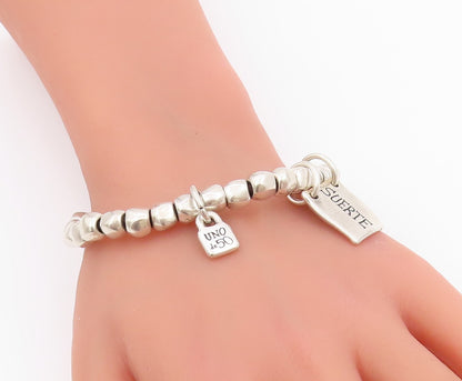 925 Sterling Silver Vintage Bracelet UNO DE 50 Suerte Lucky Bead Design  BT11490