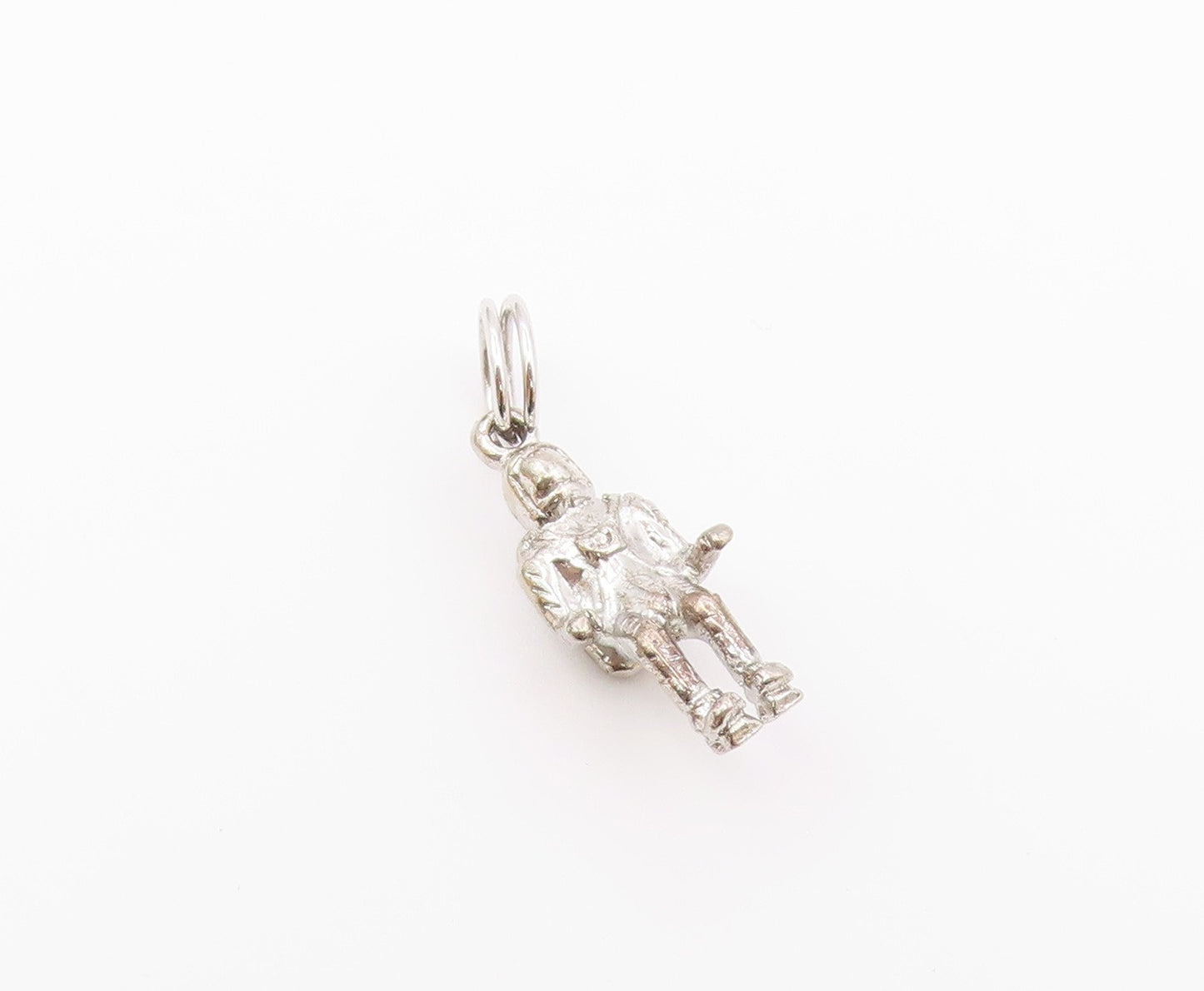 925 Sterling Silver  Vintage Petite Shiny Astronaut Drop Pendant  PT18949