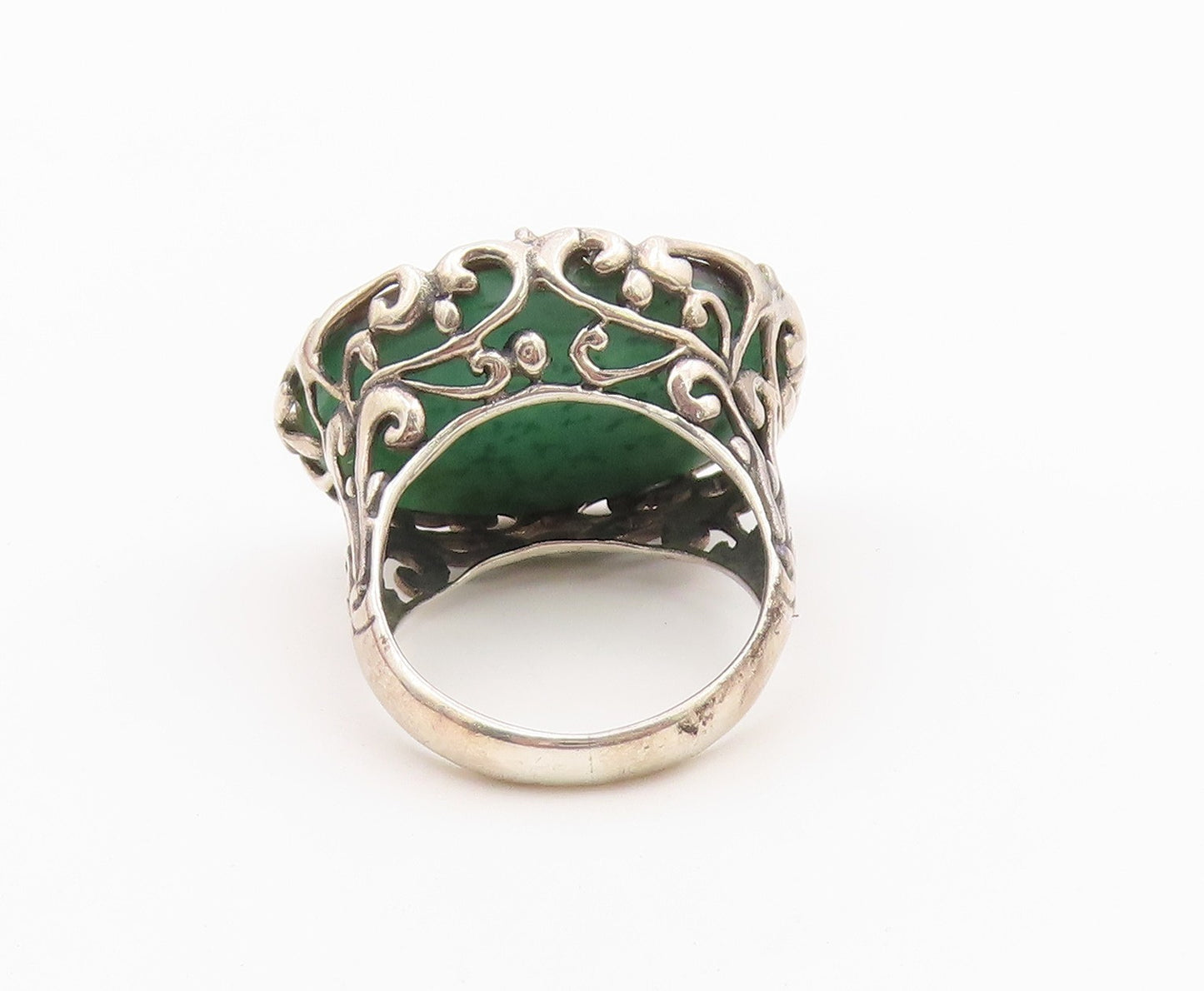 925 Sterling Silver Vintage Ring Classic Abalone Open Scrollwork  Sz 6  RG36503