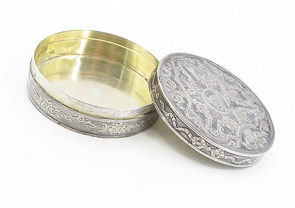 925 Sterling Silver Vintage Antique Floral Pattern Bill Box (OPENS) TR1357