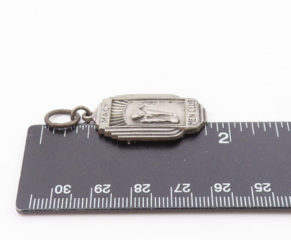 DIEGES & CLUST 925 Silver  Vintage Antique Men Club Bowling Pendant  PT16453
