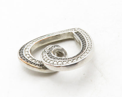 925 Sterling Silver  Shiny Genuine Diamond Open Love Heart Pendant  PT10442