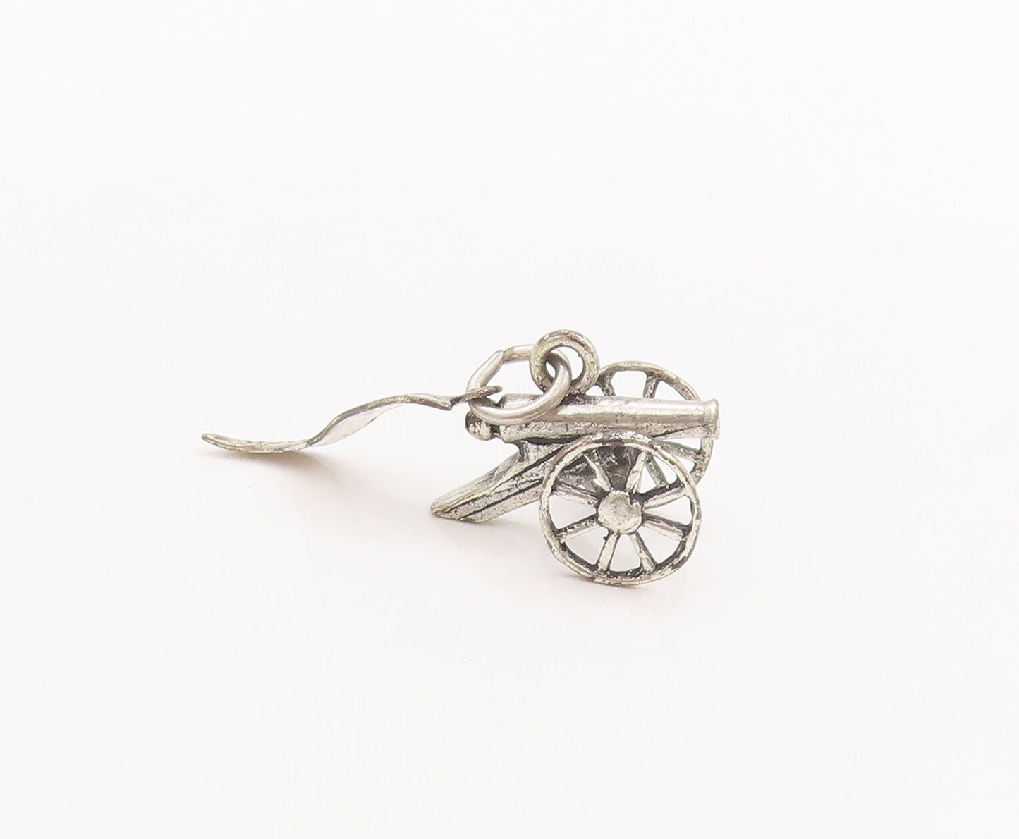 925 Sterling Silver Vintage Pendant Solid 3D Carved Mini Volley Gun  PT22760