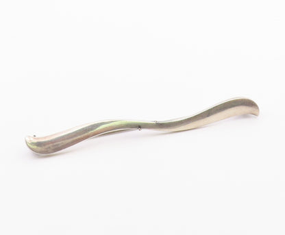 HANS HANSEN DENMARK 925 Silver  Vintage Minimalist Swirl Brooch Pin  BP9984