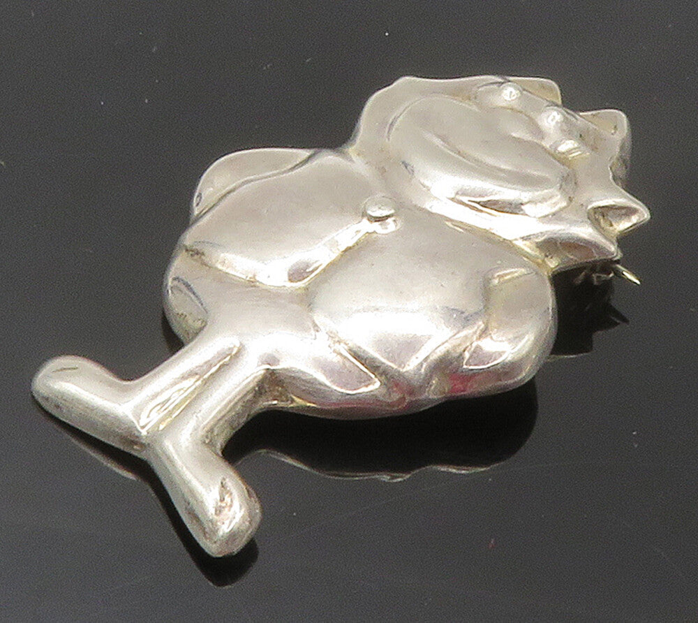 MEXICO 925 Sterling Silver  Vintage Shiny Hollow Character Brooch Pin  BP6071