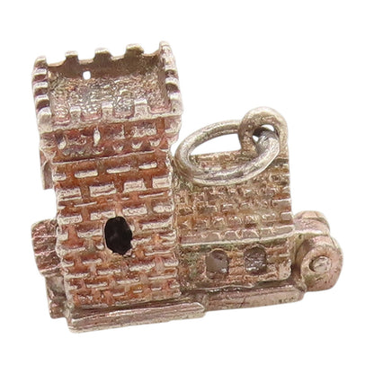 925 Sterling Silver Vintage Pendant Etched Catholic Church Charm OPENS  PT25695